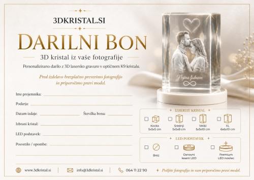 Darilni bon za 3D kristal